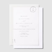 Invitations En Vélin Mariage de monogramme floral élégant classique (Compenser)