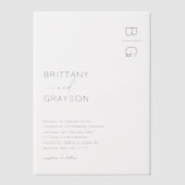 Invitations En Vélin Mariage de monogramme noir moderne (Recto)