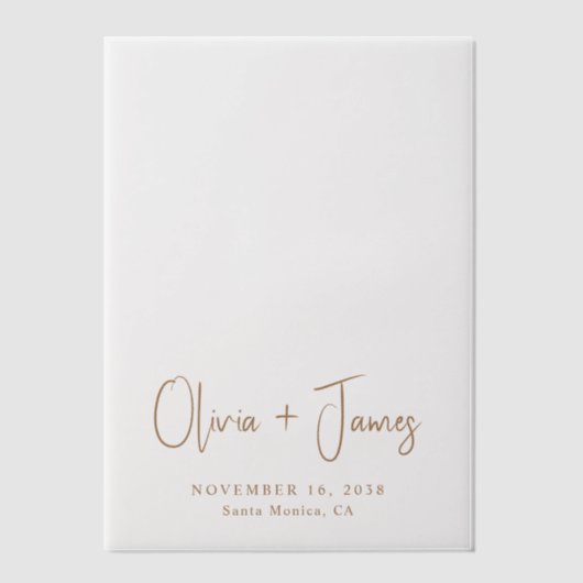 Invitations En Vélin Mariage de monogramme Or Chic (Recto)