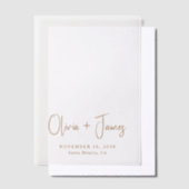 Invitations En Vélin Mariage de monogramme Or Chic (Compenser)