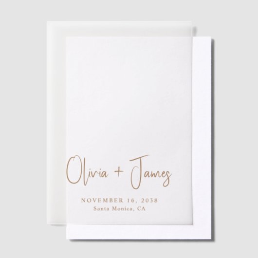 Invitations En Vélin Mariage de monogramme Or Chic (Compenser)