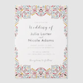 Invitations En Vélin Mariage de Motif de mandala géométrique classique (Recto)