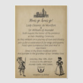Invitations En Vélin Mariage de parchemin de la Renaissance médiévale (Recto)