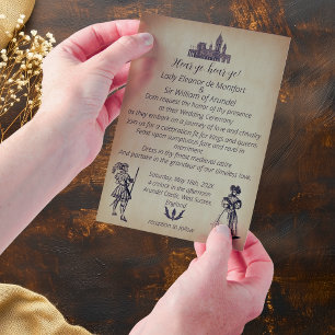 Invitations En Vélin Mariage de parchemin de la Renaissance médiévale