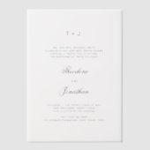 Invitations En Vélin Mariage de script Monogramme simple (Recto)