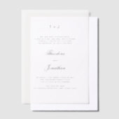 Invitations En Vélin Mariage de script Monogramme simple (Compenser)