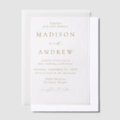 Invitations En Vélin Mariage de script or élégant moderne (Compenser)