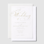 Invitations En Vélin Mariage de script or élégant moderne (Compenser)