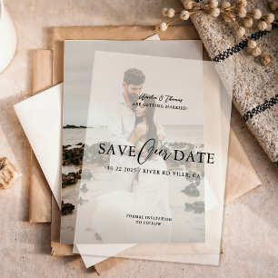 Invitations En Vélin Mariage de script simple