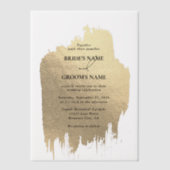Invitations En Vélin Mariage de superposition de Mariage Faux Gold (Recto)