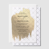 Invitations En Vélin Mariage de superposition de Mariage Faux Gold (Décalage (Invitation))
