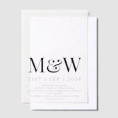 Invitations En Vélin Mariage de superposition de monogramme noir modern (Compenser)