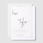 Invitations En Vélin Mariage de superposition de script moderne minimal (Compenser)