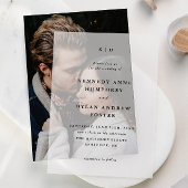 Invitations En Vélin Mariage de typographie simple Monogramme