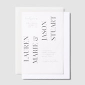 Invitations En Vélin Mariage de typographie simple Vellum réel (Compenser)