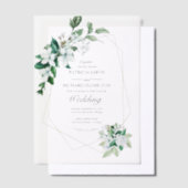 Invitations En Vélin Mariage de verdure géométrique abordable (Compenser)