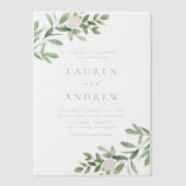 Invitations En Vélin Mariage de verdure romantique et de fleurs blanche (Recto)