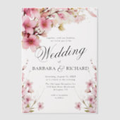 Invitations En Vélin Mariage d'élégance couleur rose florale (Recto)