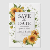 Invitations En Vélin Mariage Des Fleurs De Soleil Enregistrer La Date P (Recto)