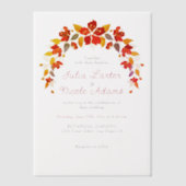 Invitations En Vélin Mariage d'hibiscus tropicaux d'Orange brulé (Recto)