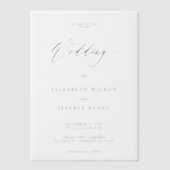 Invitations En Vélin Mariage élégant (Recto)
