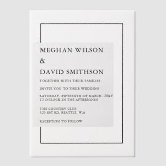 Invitations En Vélin Mariage élégant