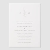 Invitations En Vélin Mariage élégant botanique Alisha (Recto)