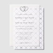 Invitations En Vélin Mariage élégant Deux Coeurs Texte personnalisé sup (Décalage (Invitation))