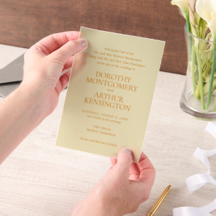 Invitations En Vélin Mariage Élégant Jaune Beurre Moderne