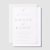Invitations En Vélin Mariage Élégant Monogramme Script Gris (Compenser)