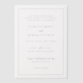 Invitations En Vélin Mariage élégant noir et blanc intemporel (Recto)