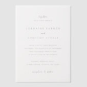 Invitations En Vélin Mariage élégant noir et blanc intemporel (Recto)