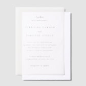 Invitations En Vélin Mariage élégant noir et blanc intemporel (Compenser)