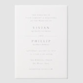 Invitations En Vélin Mariage Élégant Simple (Recto)