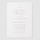 Invitations En Vélin Mariage Élégant Simple Calligraphie (Recto)