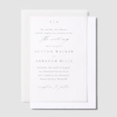 Invitations En Vélin Mariage Élégant Simple Calligraphie (Compenser)