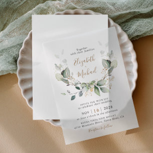 Invitations En Vélin Mariage Eucalyptus Green Watercolor