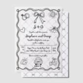 Invitations En Vélin Mariage fantaisiste gribouillé à la main (Décalage (Invitation))