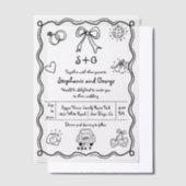 Invitations En Vélin Mariage fantaisiste gribouillé à la main (Compenser)