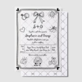 Invitations En Vélin Mariage fantaisiste gribouillé à la main (Décalage (Invitation))