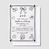 Invitations En Vélin Mariage fantaisiste gribouillé à la main (Compenser)