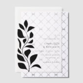 Invitations En Vélin Mariage Feuille de la Botanique Noire moderne (Décalage (Invitation))