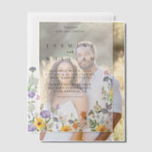 Invitations En Vélin Mariage fleur sauvage (Décalage (Couple))
