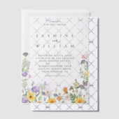 Invitations En Vélin Mariage fleur sauvage (Décalage (Invitation))
