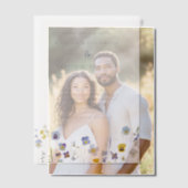 Invitations En Vélin Mariage Fleur sauvage bleu et jaune (Décalage (Couple))