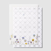 Invitations En Vélin Mariage Fleur sauvage bleu et jaune (Décalage (Invitation))
