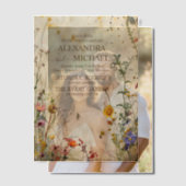 Invitations En Vélin Mariage Fleur sauvage Boho Fall (Décalage (Couple))