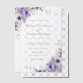 Invitations En Vélin mariage fleurs violettes aquarelle élégantes (Décalage (Invitation))