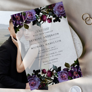 Invitations En Vélin Mariage Floral Gothique Lunatique