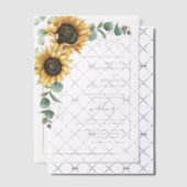 Invitations En Vélin Mariage floral moderne de tournesol Eucalyptus (Décalage (Invitation))